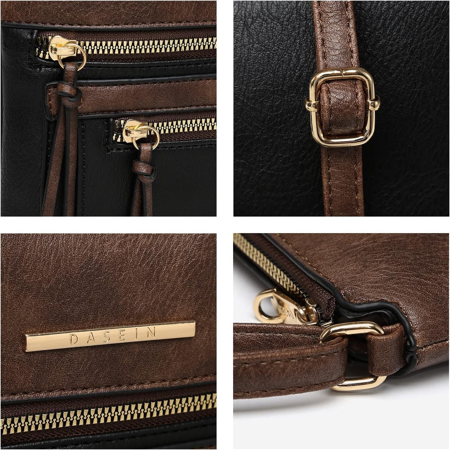 Crossbody Purse for Women Vegan Leather Shoulder Handbags Messenger Bags with Multi Zipper Pockets