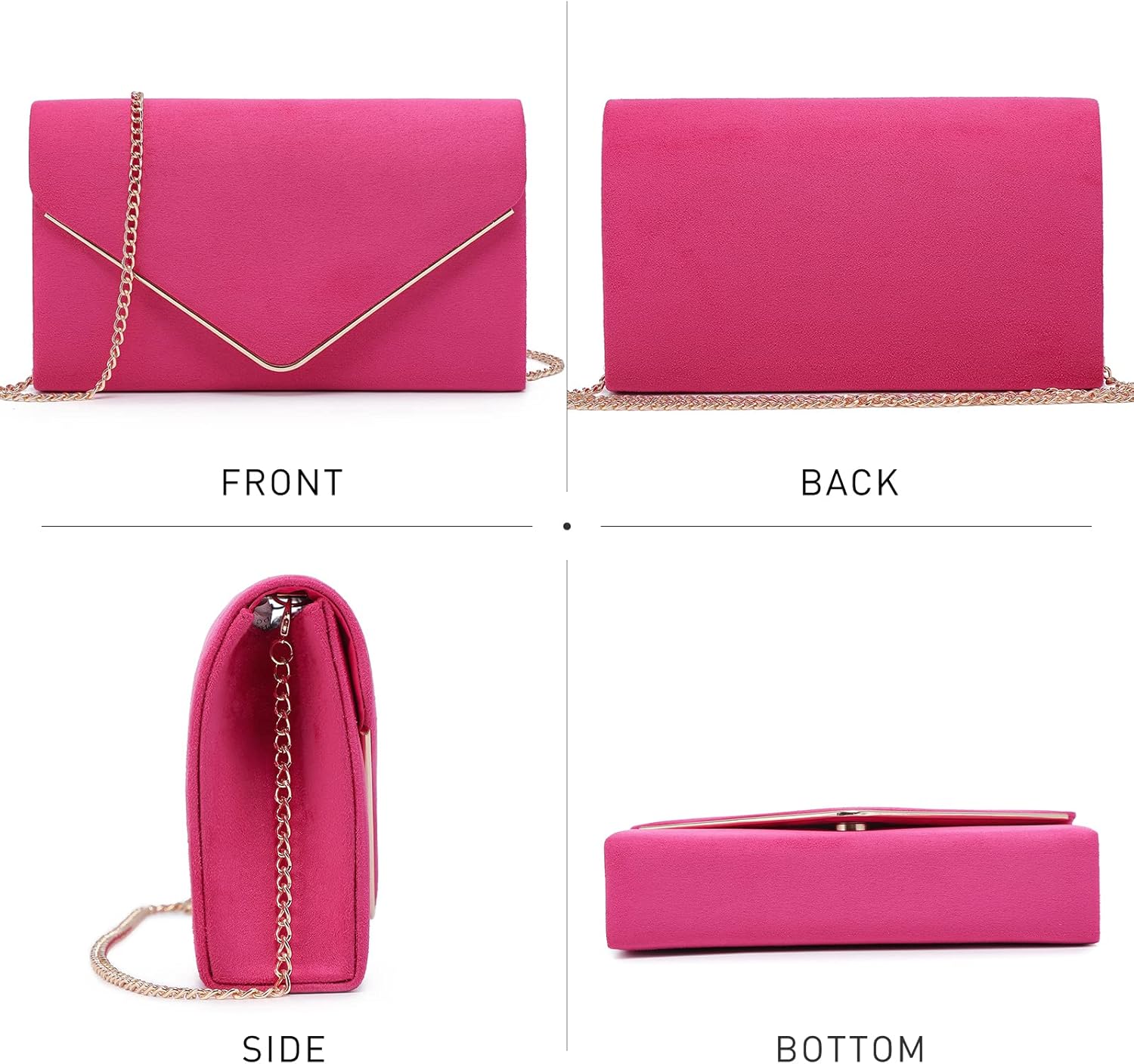 Women Faux Suede Evening Clutch Bags Formal Party Clutches Wedding Purses Cocktail Prom Clutches