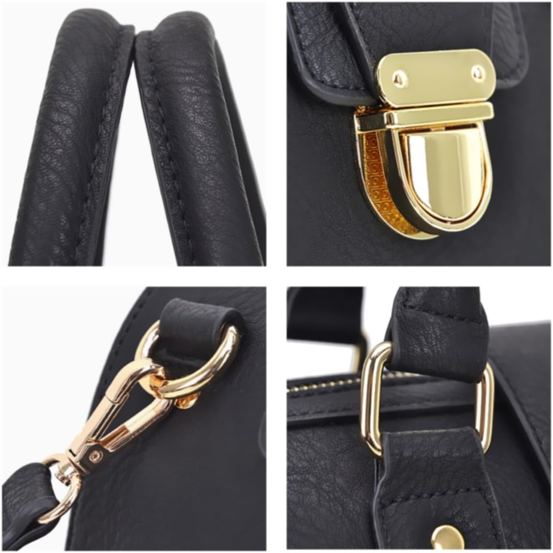 Women Barrel Handbags Fashion Satchel Bags Top Handle Shoulder Purses Vegan Leather Work Tote