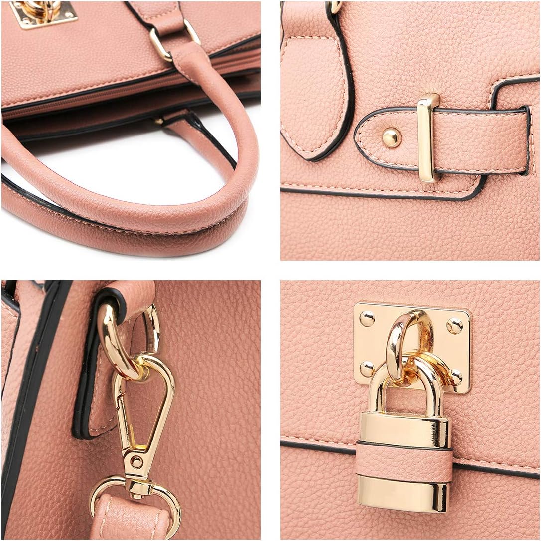 Women Handbags and Purses Ladies Shoulder Bag Top Handle Satchel Tote Work Bag with Matching Clutch