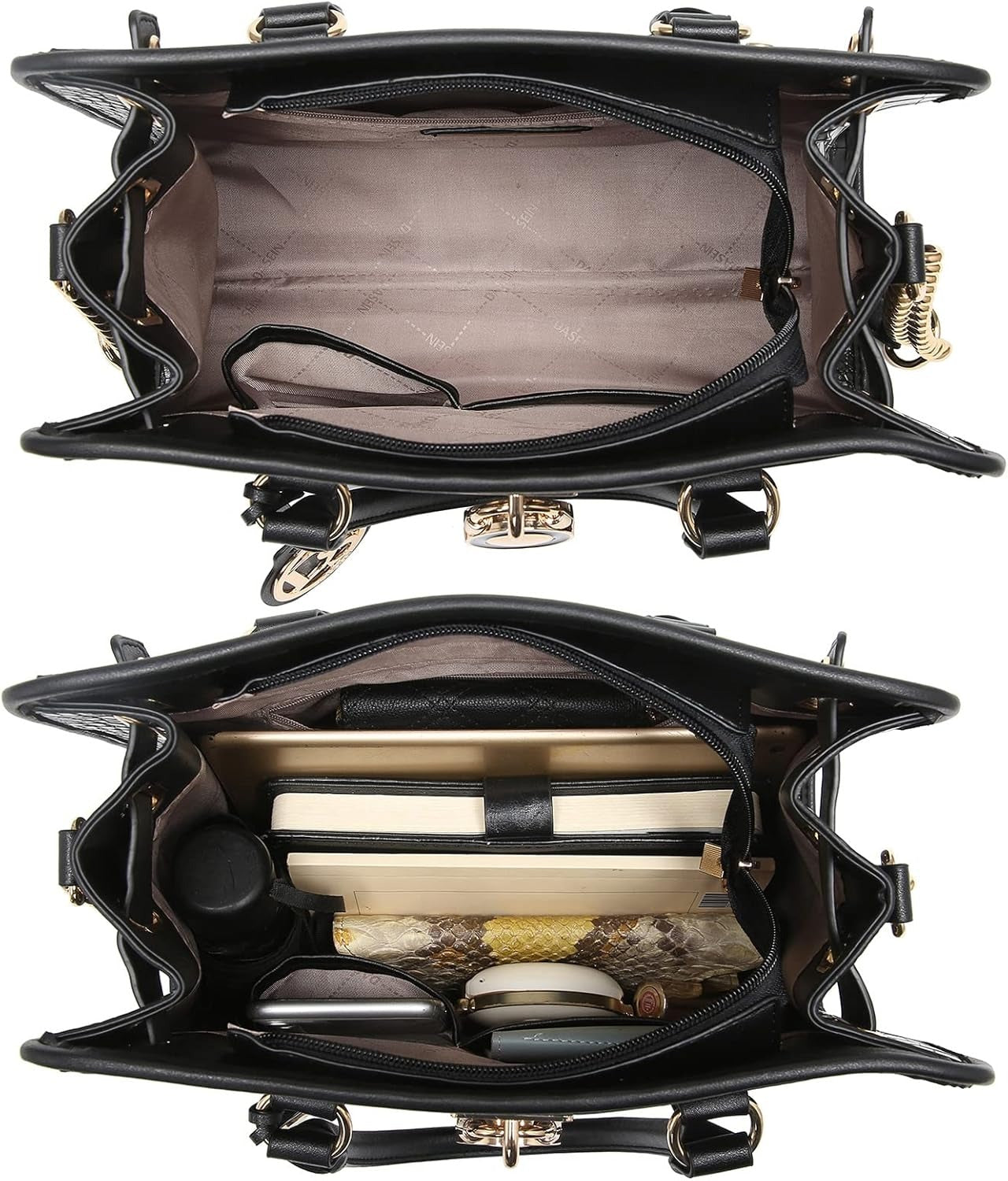 Women Handbags Top Handle Satchel Purse Shoulder Bag Hobo Bag Work Bag Set 2pcs