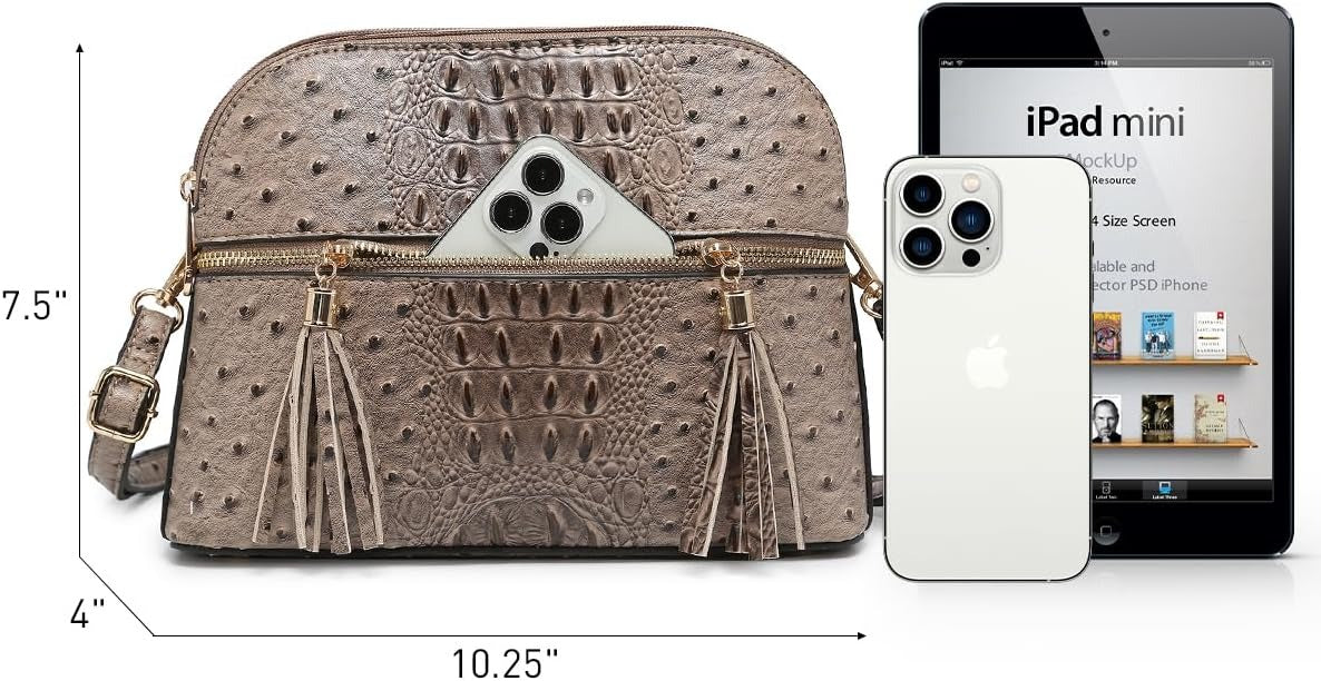 Women Tassel Zipper Pocket Crossbody Bag Shoulder Purse Fashion Travel Bag