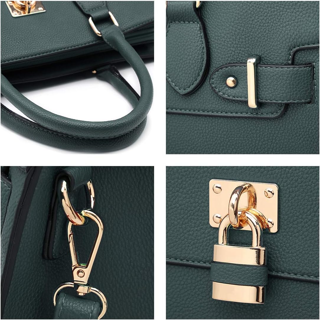 Women Handbags and Purses Ladies Shoulder Bag Top Handle Satchel Tote Work Bag with Matching Clutch