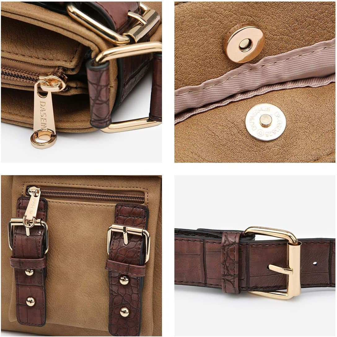 Women Lightweight Crossbody Bags Soft Vegan Leather Messenger Bag Shoulder Bag Travel Purse