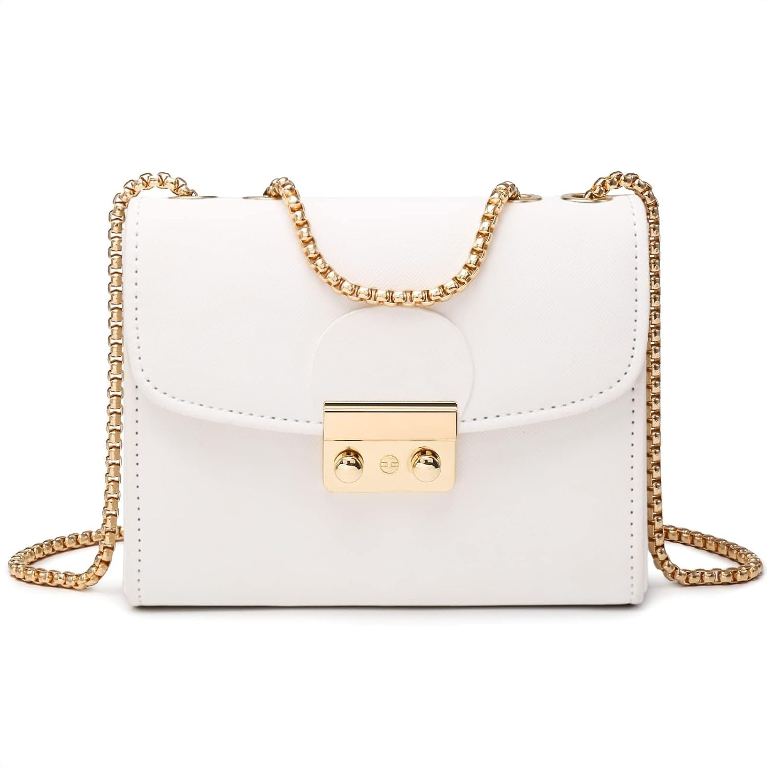 Women Small Crossbody Bag Designer Evening Bag Clutch Purse Handbag for Wedding/Prom/Party with Double Chain Strap | Small, Designer