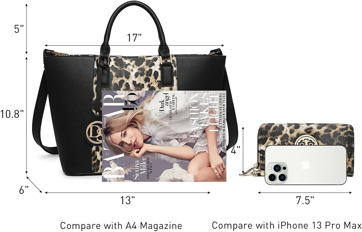 Satchel Purse Handbag for Women Large Shoulder Work Tote Bag With Matching Wallet