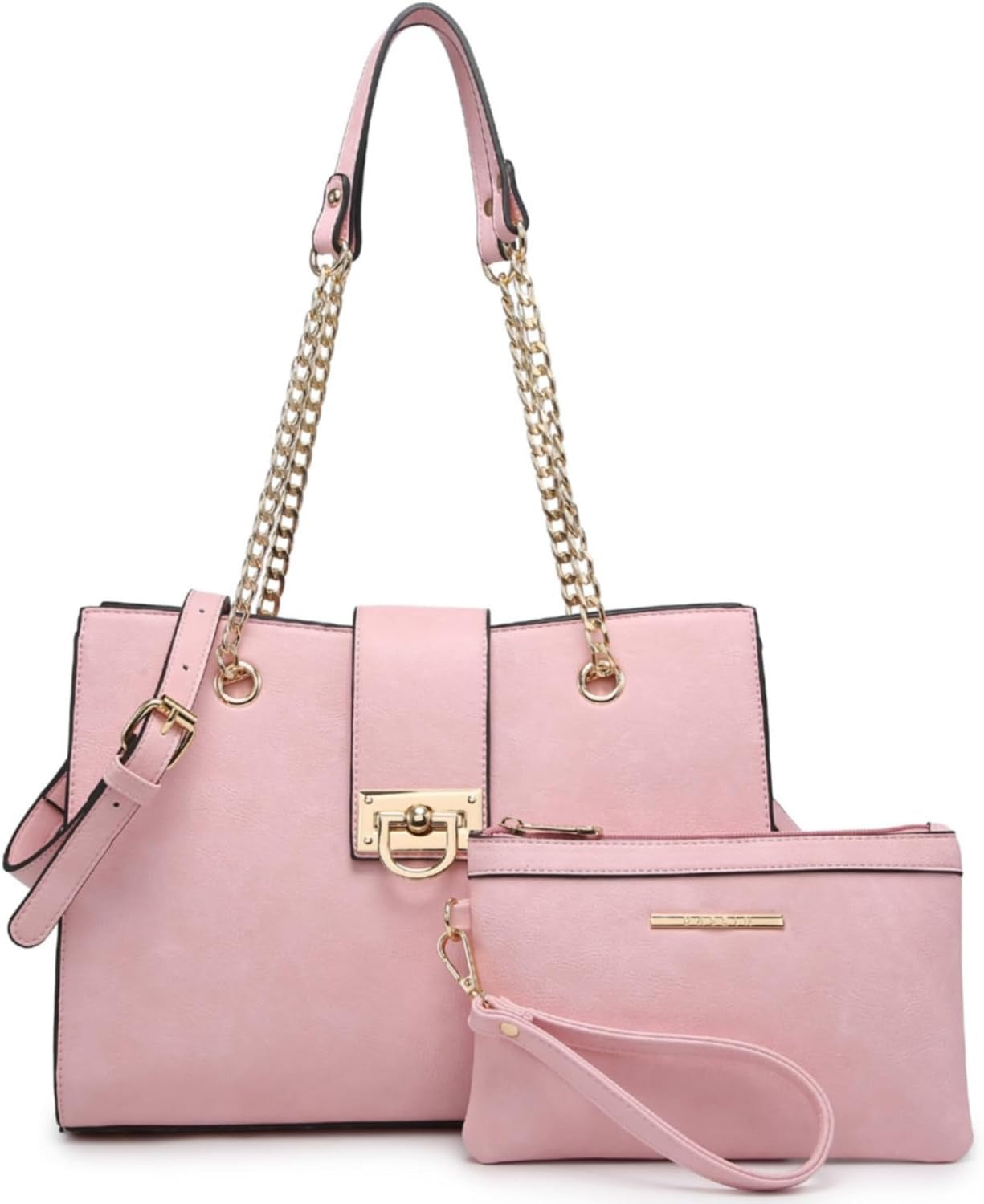 Leather Handbag Tote Hobo Bag for Women Shoulder Purse Top Handle Satchel Bag with Matching Clutch