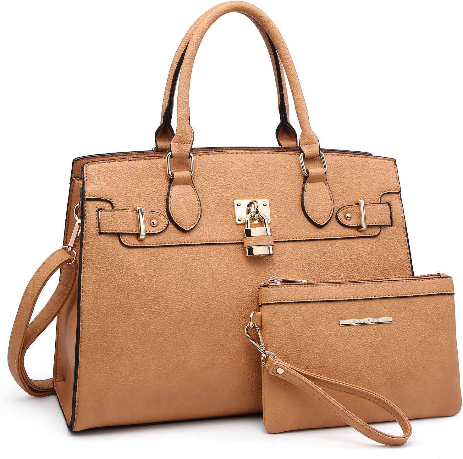 Women Handbags and Purses Ladies Shoulder Bag Top Handle Satchel Tote Work Bag with Matching Clutch