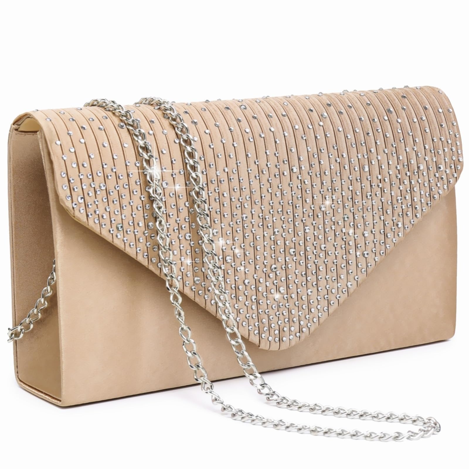 Ladies Frosted Satin Evening Clutch Purse Bag Crossbody Handbags Party Prom Wedding Envelope
