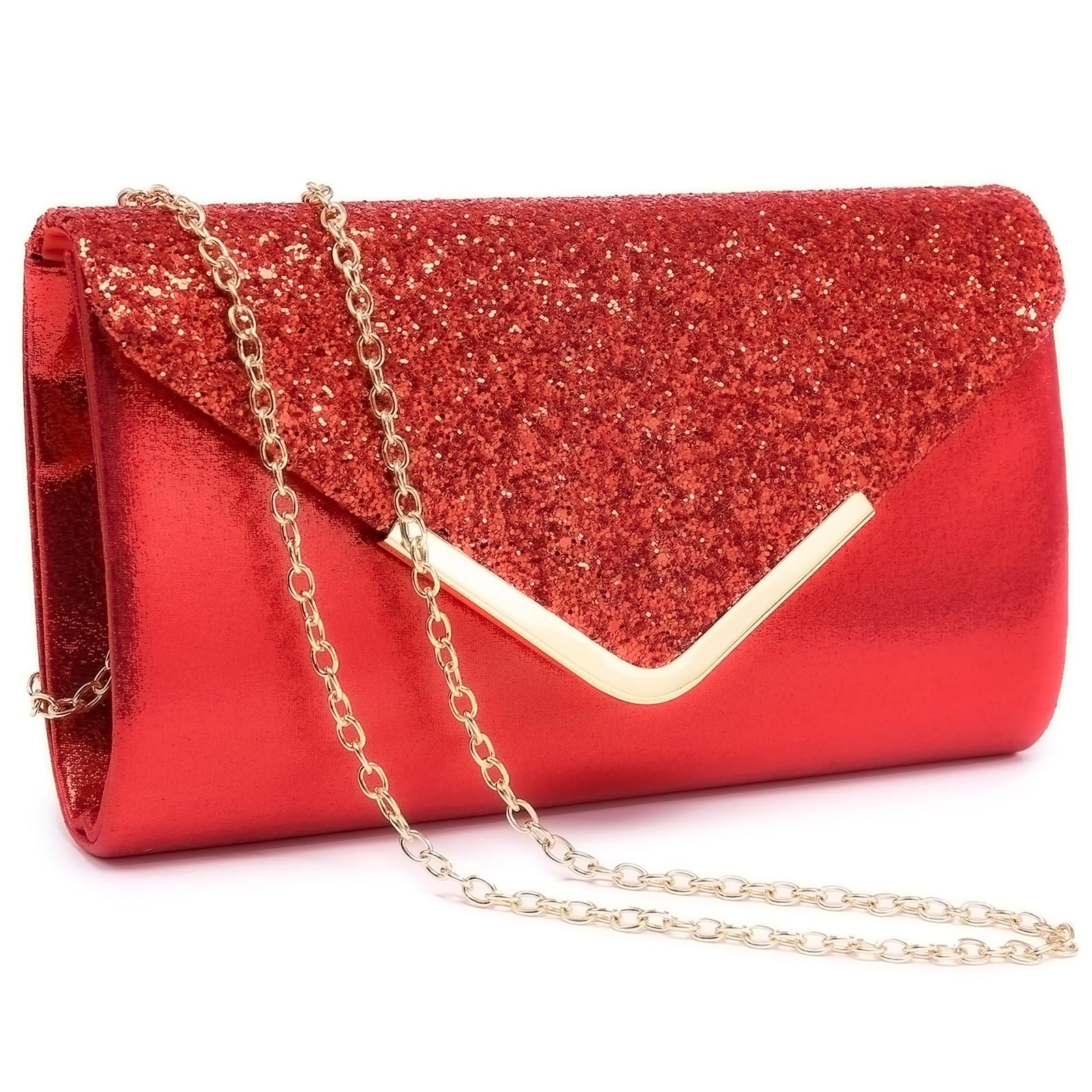 Women Evening Bags Formal Clutch Purses for Wedding Party Prom Handbags with Shoulder Strap and Glitter Flap | Formal, Wedding Party, Prom, with Shoulder Strap, Glitter Flap, Formal