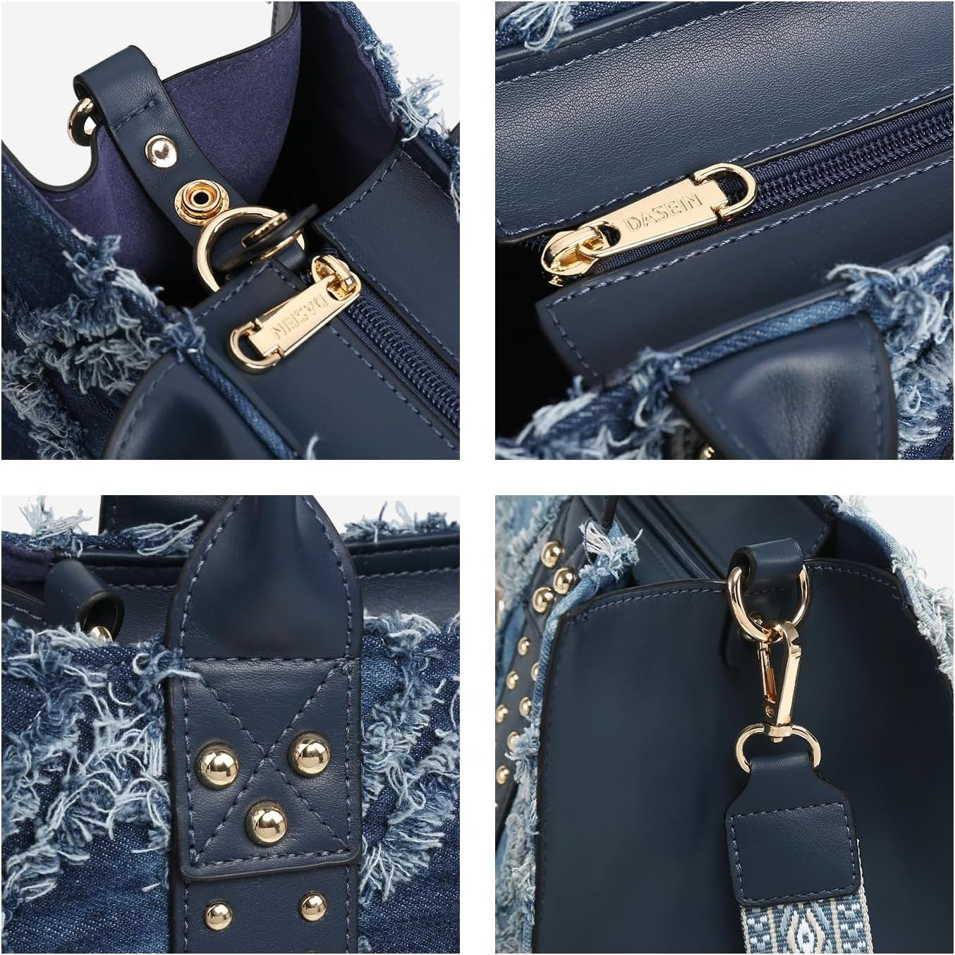Denim Purses Handbags for Women Tote Wallet Set Top Handle Satchel Shoulder Hobo Bag