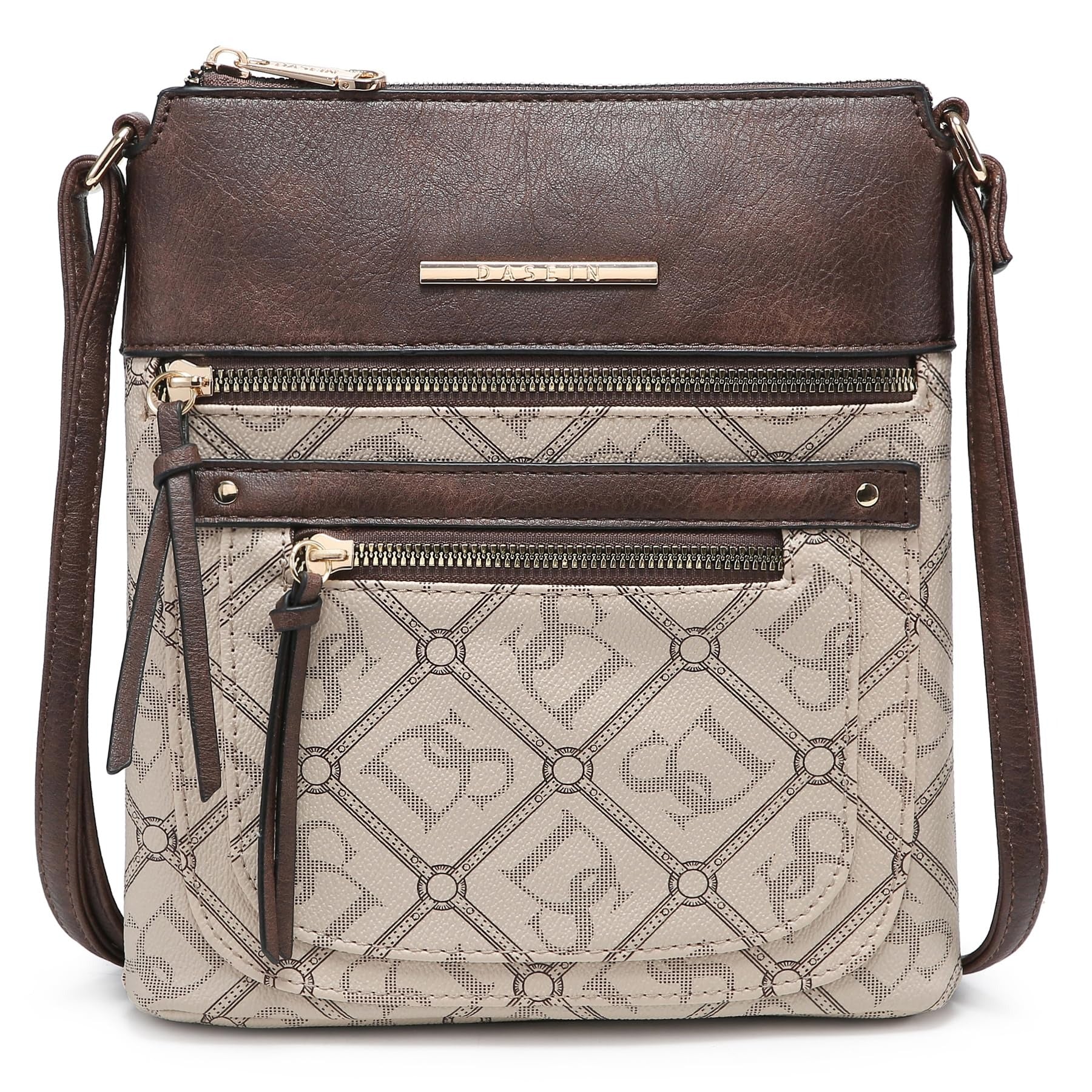 Crossbody Purse for Women Vegan Leather Shoulder Handbags Messenger Bags with Multi Zipper Pockets