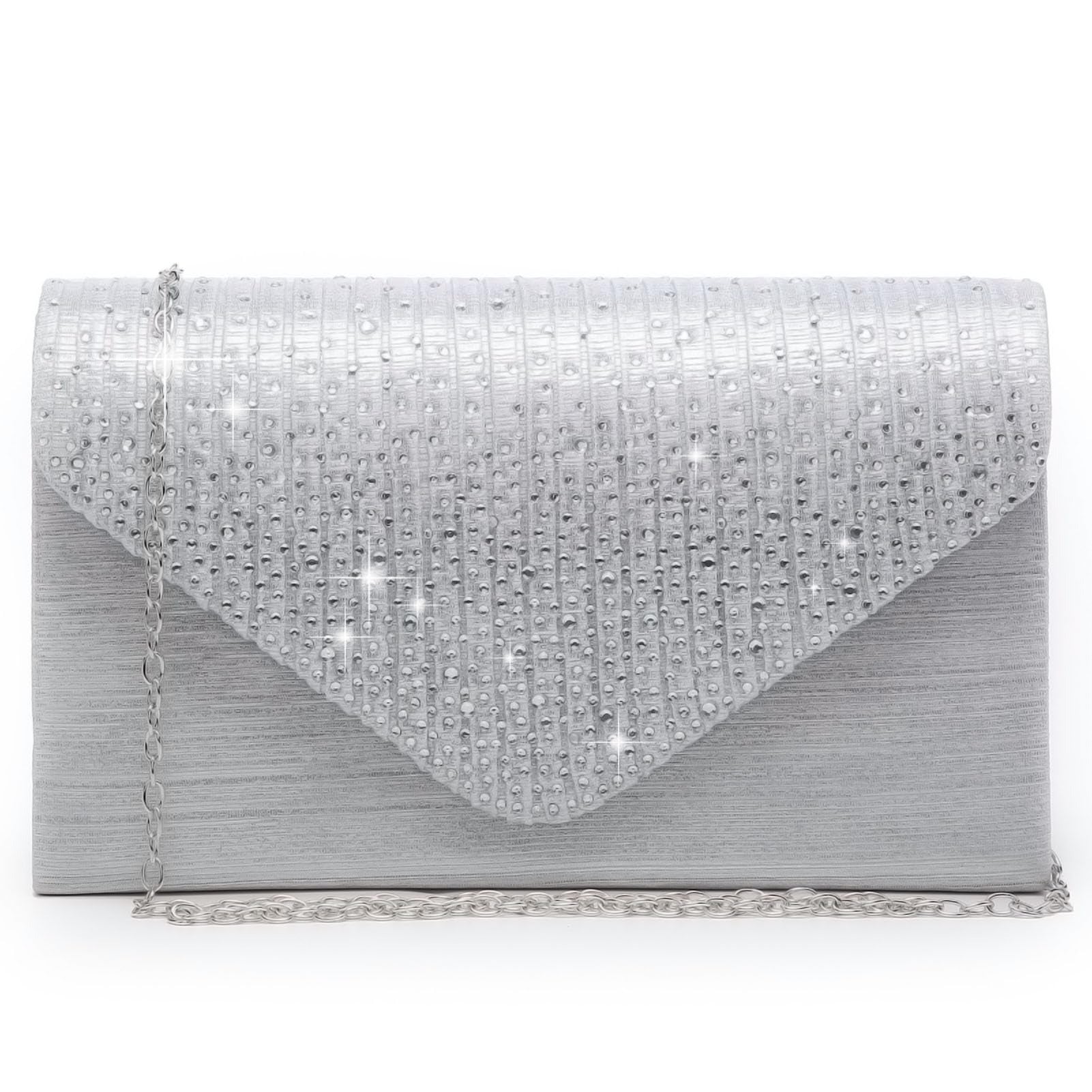 Ladies Frosted Satin Evening Clutch Purse Bag Crossbody Handbags Party Prom Wedding Envelope
