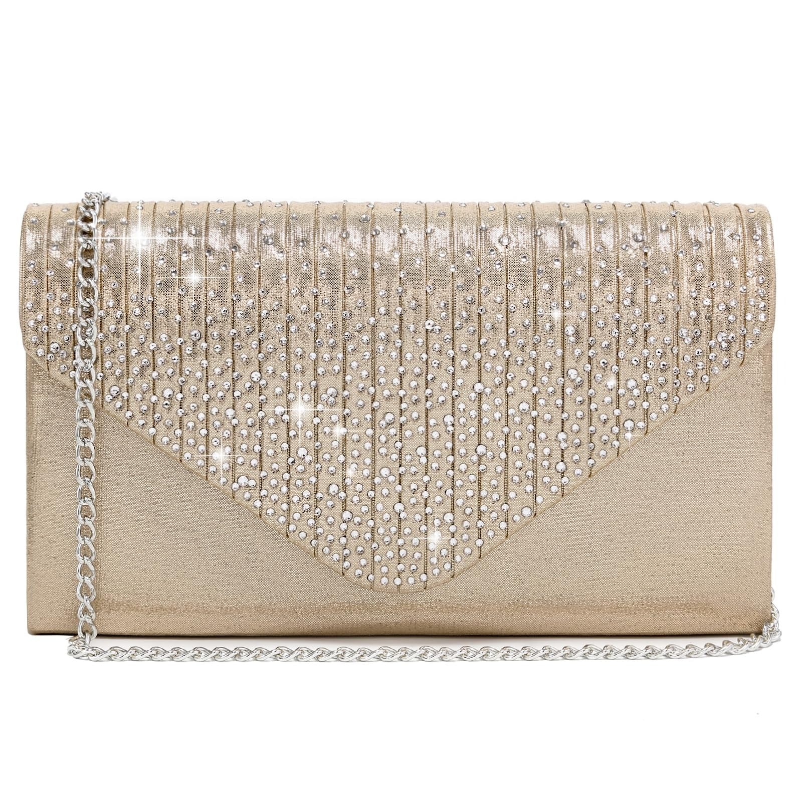 Ladies Frosted Satin Evening Clutch Purse Bag Crossbody Handbags Party Prom Wedding Envelope