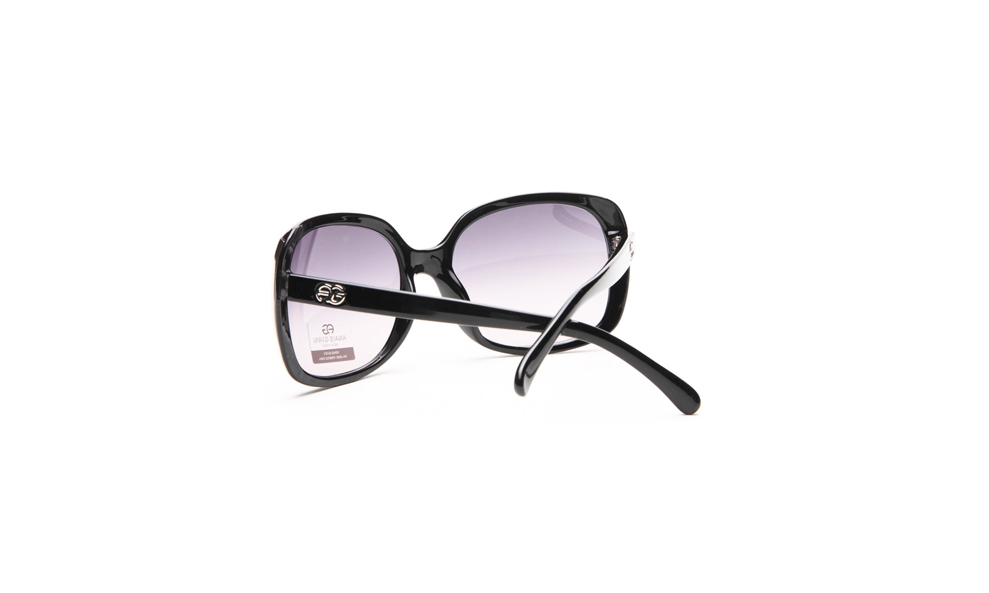 Dasein Feminine Fashion Thick Frame Sunglasses with Stripe Accent