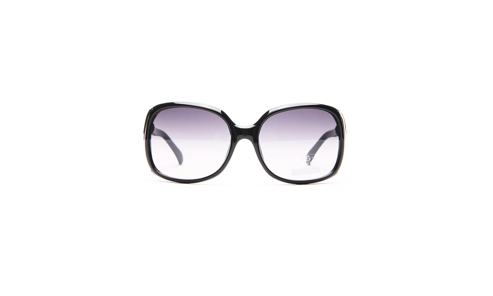 Dasein Feminine Fashion Thick Frame Sunglasses with Stripe Accent